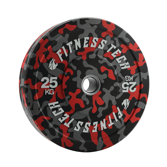 Set de 100kg Disco Bumper Plate Camuflaje Flecks Alta Resistencia