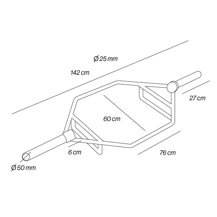 Barra Olímpica Hexagonal Squat Bar 50mm 700 LBS / 320kg