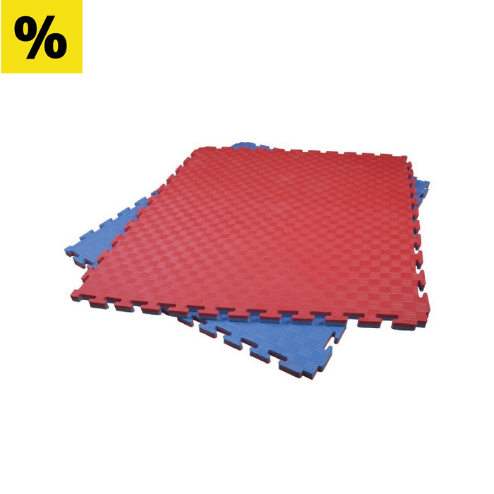 SET 30 Unidades de Tatami Profesional Puzzle 100x100x4 cm Azul y Rojo