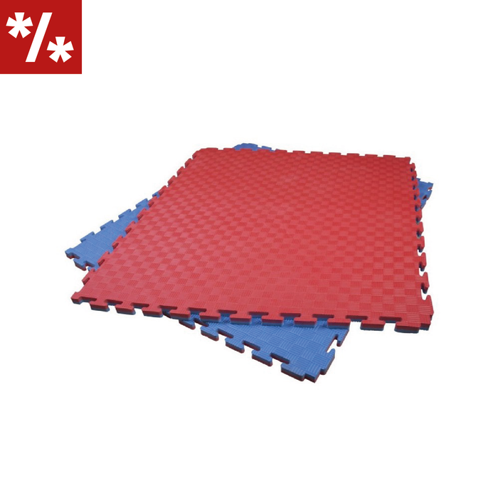 SET 10 Unidades de Tatami Profesional Puzzle 100x100x4 cm Azul y Rojo