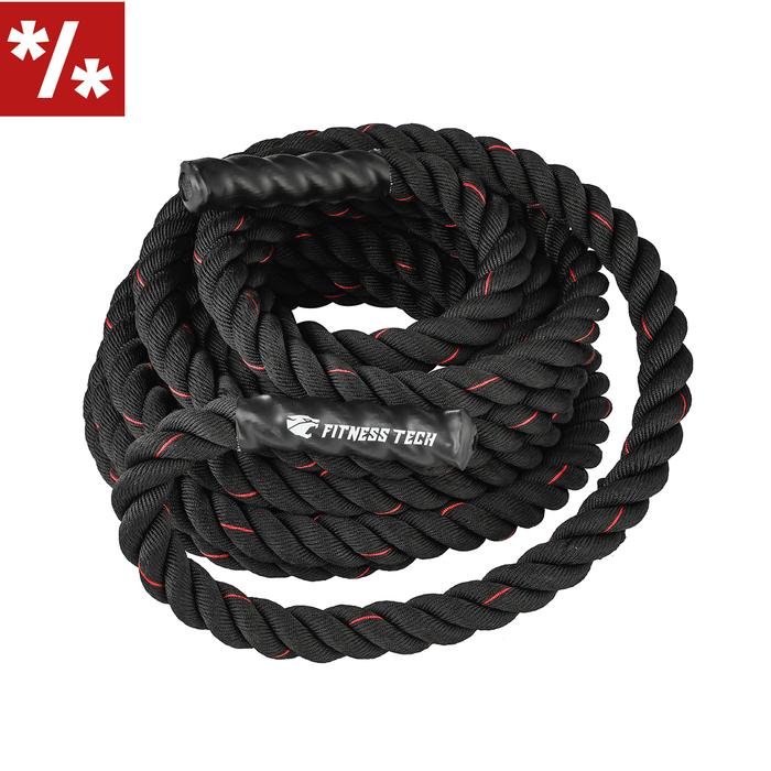 Cuerda Combate Crossfit 12Mx50MM Negra y Roja